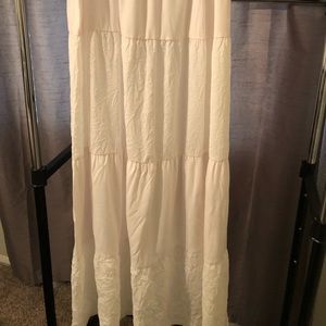 White, full maxi skirt